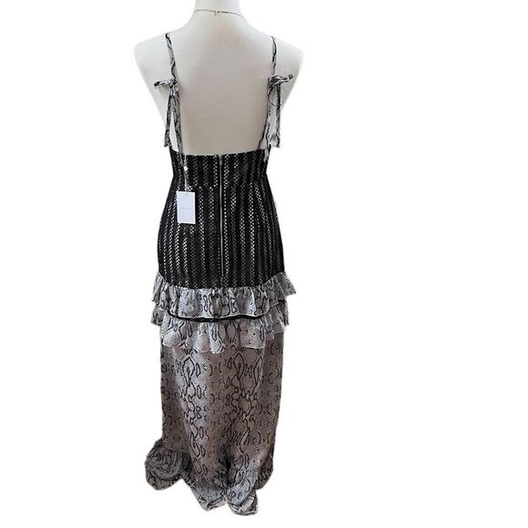 Bellevue Mia Lace Maxi Dress w/ Snakeskin Print Fits Medium Evening - Picture 2 of 13